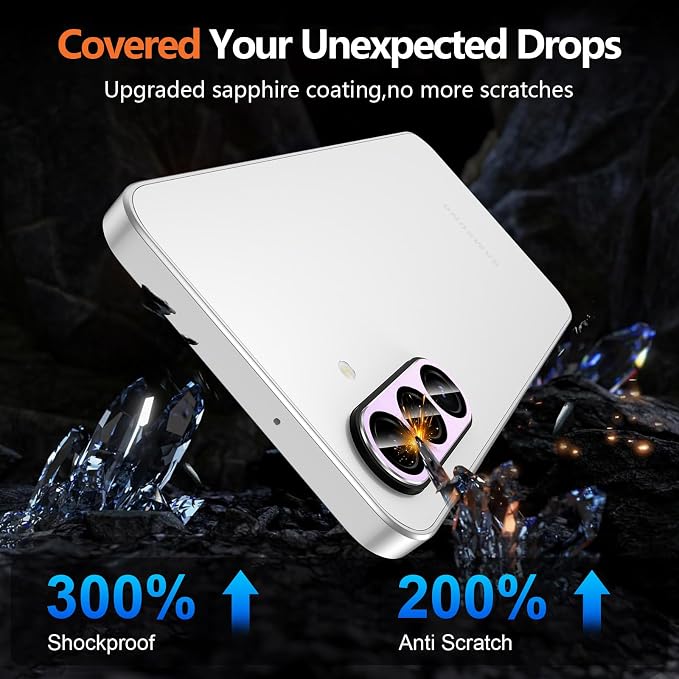 for Samsung Galaxy A17 Camera Lens Protector, Individual Metal Ring Tempered Glass Lens Cover, [Strong Adsorption] Scratch Resistant Ultra-Thin HD Clear Lens Cover, 1 Set-Purple - Image 5