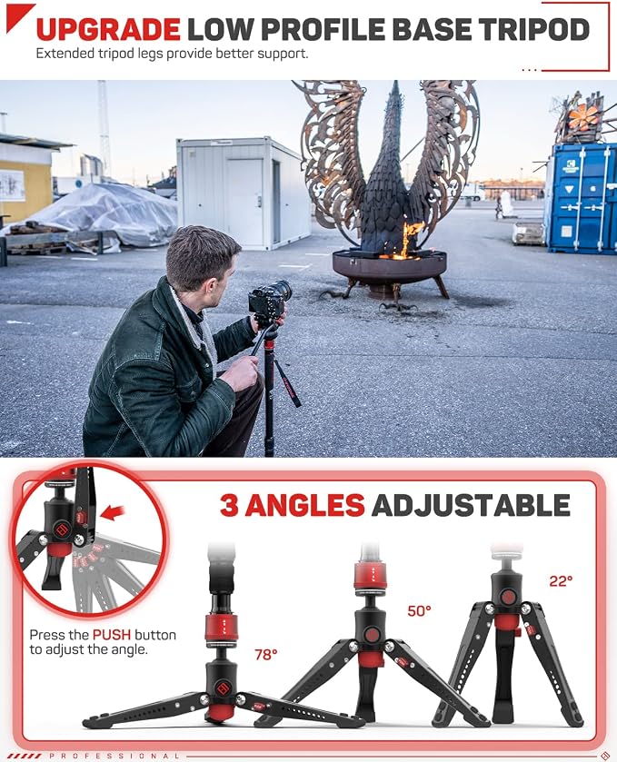 IFOOTAGE Cobra 3 A180T Camera Monopod with Feet 71" | Aluminum Monopod Camera Stand Compatible with Sony Canon Nikon DSLR Cameras, Stable Feet Design, Payload 17.64lbs/8KG - Image 7