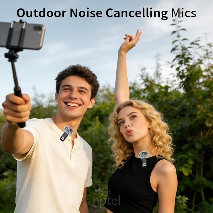NPTCL Wireless Lavalier Microphone for iPhone iPad Android, Mini USB C Mic | 24H Charging Case, Digital Charge Display, Noise Reduction for Content Creator Video Recording Vlog Podcast YouTube TikTok - Image 2