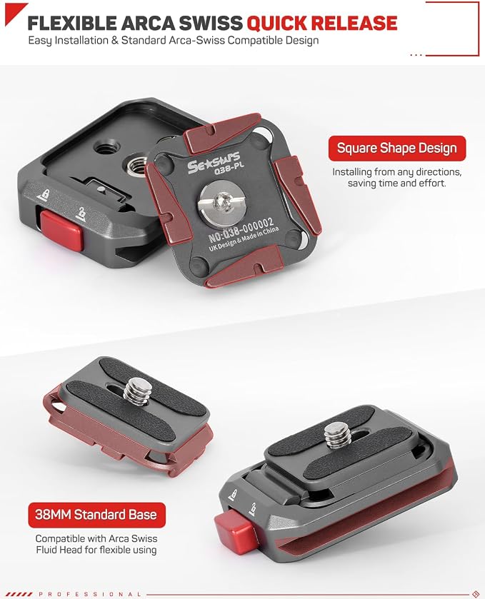 IFOOTAGE Q38-BASE Quick Release Base Tripod Mount QR Base | Tripod Quick Release Base with 3/8" Thread, QR Mount Adapter for Tripod Monopod Slider, Fast Camera Setup Accessory - Image 5