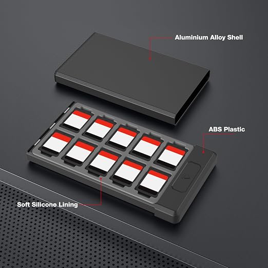 HEIYING Switch Game Card Case for Nintendo Switch 2 | Portable Game Card Case, Metal Shell with Soft Silicone Lining,40 Precise Slots, Magnetic Closure for Easy Storage & Access - Image 4