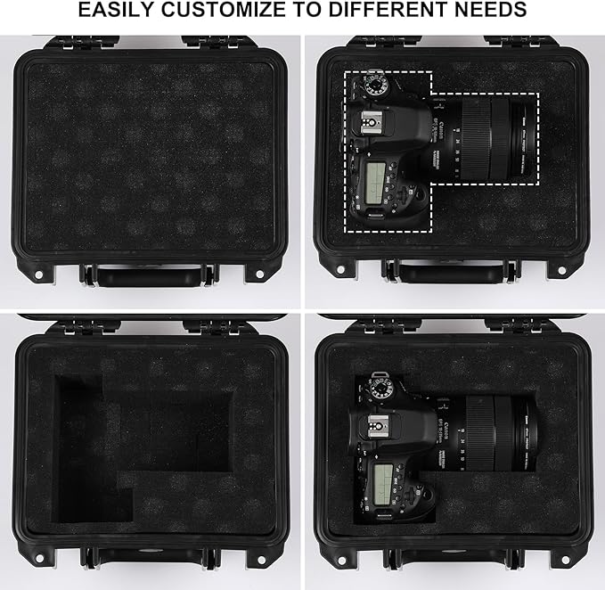 Mayouko Portable Tool Box with Shock- Proof Sponge, Water Proof Grade IP67, Waterproof Hard Case with Foam Insert, Handheld Gimbal Explosion-Proof Box, Waterproof Hard Case, 10.6 x 9.7 x 6.9 inch - Image 3