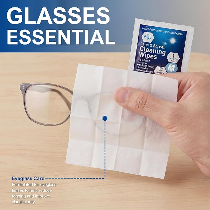 MED PRIDE Anti-Fog Lens and Screen Cleaning Wipes for Eyeglasses, Touch Screens, Premoistened, Anti-Static, Quick-Dry (200 200 Count (Pack of 1)) - Image 8