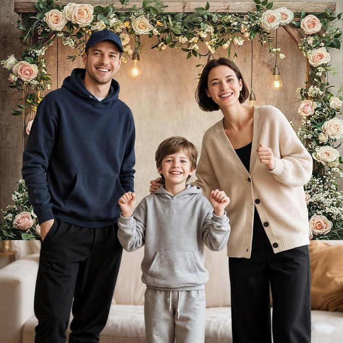 5x4ft Country Wedding Photography Backdrop Floral Rustic Roses Farmhouse Wooden Door Backdrop Pink Flower Birthday Baby Shower Wedding Bridal Party Banner Photo Booth Props Anniversary Background - Image 7