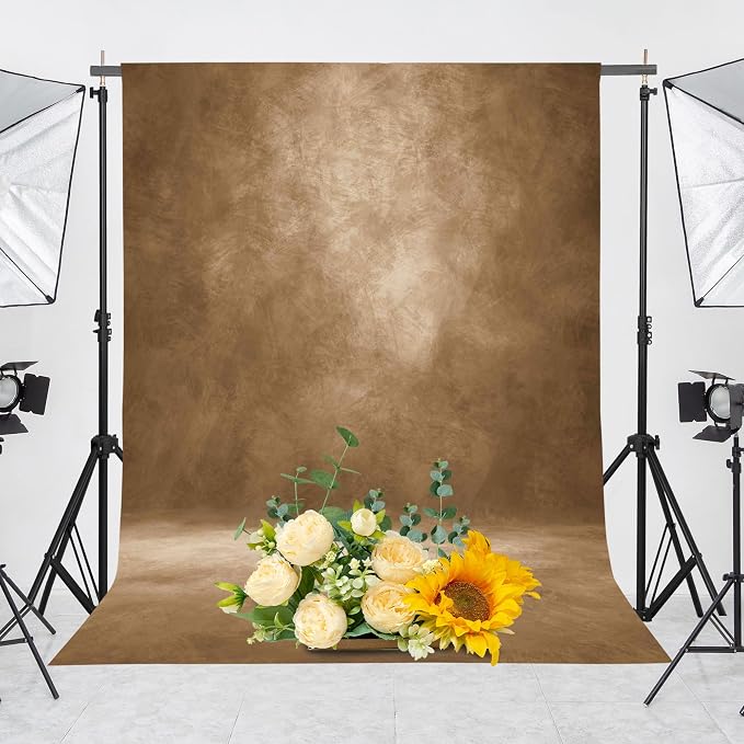 Abstract Photography Backdrop for Photoshoot,8x14ft,Brown,No Stand | Professional,Polyester Fabric,Roller Pocket on Top,Vintage Portrait Photo Props Booth Background,Photoshoot Studio - Image 2