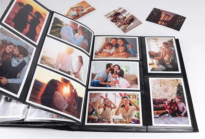 RECUTMS Photo Album 4x6 Pictures 600 Pockets Large Leather Baby Album Brown | Horizontal Vertical Pockets, Family PhotoBook with Front Window, Black Pages, Graduation Wedding Memory Book, Large Capacity - Image 5