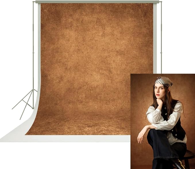 UrcTepics 5×7 ft Brown Fabric Photo Backdrops, Classic Abstract Texture Backdrop for Headshots and Portraits, Vintage Photography Background for Studio and Events. by UrcTepics