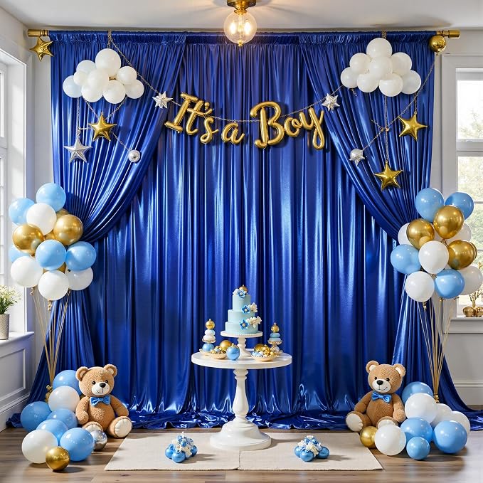 10x10FT Royal Blue Sequin Backdrop Curtain for Party - 2 Panels 5x10FT Wrinkle-Free Shimmer Drapes for Birthday, Wedding, Christmas, Decorations & Photography - Image 4
