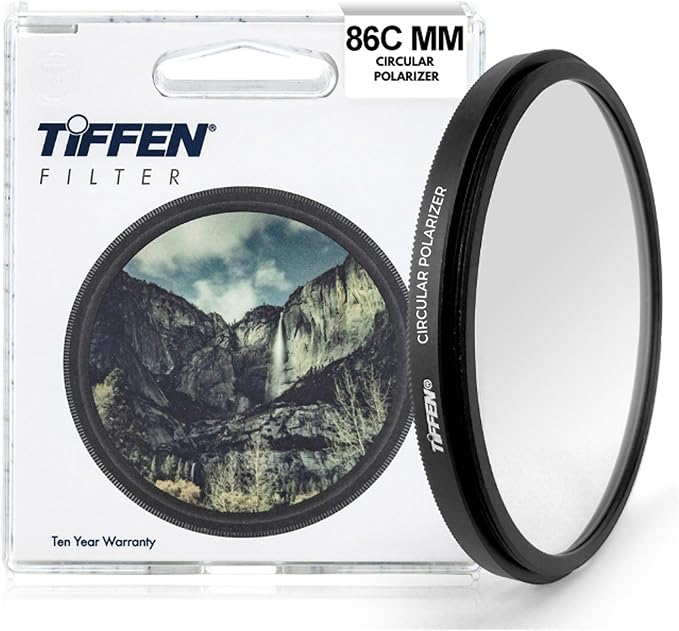 Tiffen 86Cmm CPL Circular Polarizing Filter Reduce Glare & Reflections | Reveals Details Hidden by Glare, Improves Image Contrast, Increases Color Saturation, Deepens Blue skies, Enhances Clouds by Tiffen