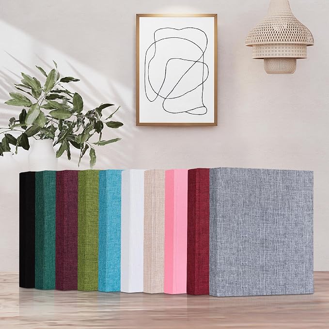 Mublalbum 2 Pack Small 5x7 Photo Album, 52 Pockets, Linen Cover,Gray | Linen Cover, Portable Mini Picture Book, Holds 52 Vertical Pockets for Artwork Postcards, Picture Storage - Image 6
