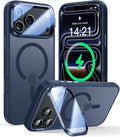 VOFATA [Upgraded Full Camera Protection] for iPhone 17 Pro Case with Camera Cover Stand [Fit for MagSafe][10FT Mil-Grade Protection] Translucent Magnetic iPhone 17 Pro Phone Case, Blue by VOFATA