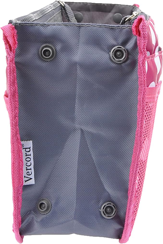 Vercord Purse Organizer Insert for Handbags Bag Organizers Inside Tote Pocketbook Women Nurse Nylon 13 Pockets Rose Dot Medium - Image 4