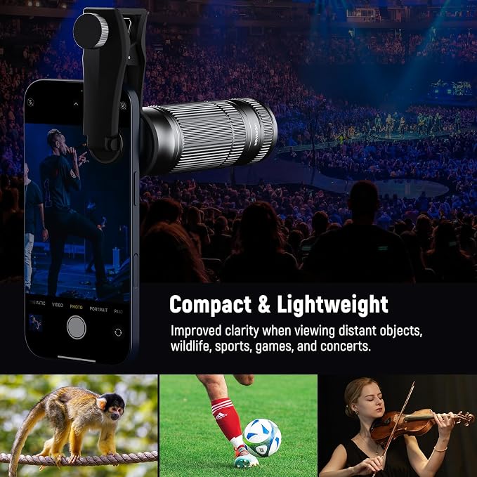 NEEWER 7X Telephoto Lens with Phone Lens Clip Compatible with iPhone Samsung, 15 Elements 12 Groups 7X Magnification Phone Lens for 17mm Thread Phone Cage/Phone Case/Backplate, LS-36 PRO - Image 8