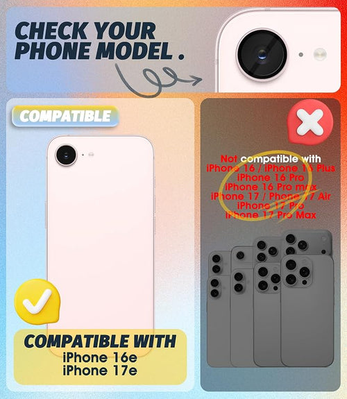 (3 Pack) Orzero Camera Lens Protector for iPhone 17e / iPhone 16e, [EZ Install] [Case-Friendly] 9H Tempered Glass Lens Cover Accessories, Military-Grade Shockproof, HD Clarity Anti-Glare - Transparent - Image 2