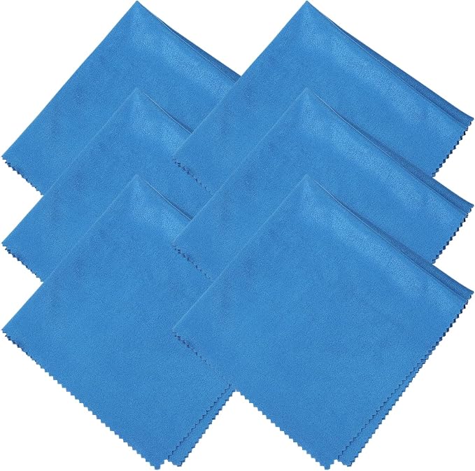 uxcell 6 Pcs Microfiber Cleaning Cloth for Glasses, 11.8 x 11.8 Inch Eyeglass Cleaning Cloth, Glasses Cleaner Wipes for Electronics Lenses Screens Cameras Cell Phones, Sapphire Blue by uxcell