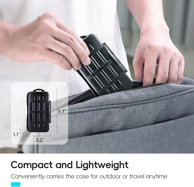 JJC CF Card Case SD Card Case Micro SD Card Case TF Card Case CF Card Holder SD Card Holder Micro SD Card Holder TF Card Holder for 6 CF & 12 SD & 18 Micro SD Card,Water-Resistant and Shockproof | 36 Slots CF Card Storage Case, IPX6 Water-Resistant & S... - Image 7