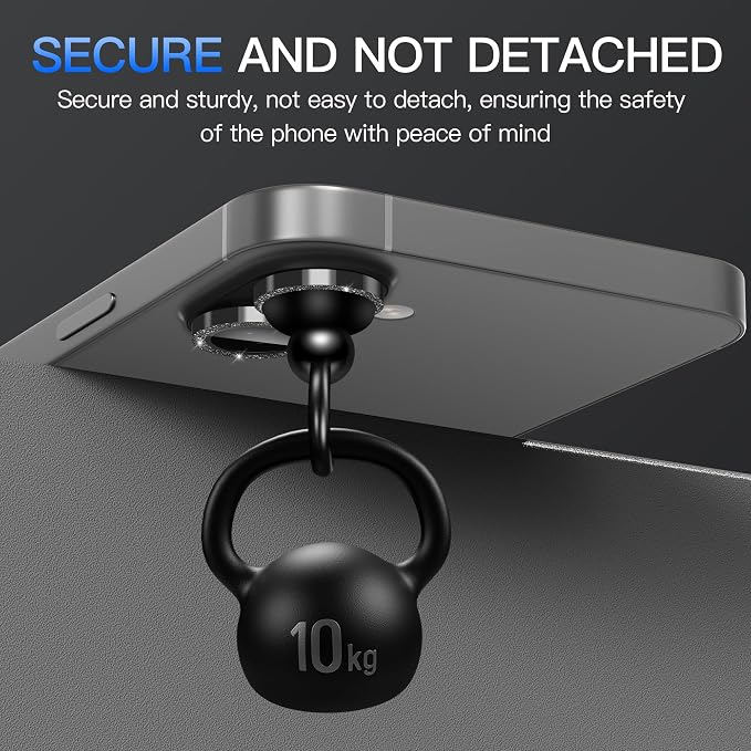 Suoman for iPhone 17 Camera Lens Protector, Bling Glitter Independent Metal Crystal Tempered Glass Camera Lens Cover [Strong-Adhesion][Does not Affect Night Shots] -Black - Image 5