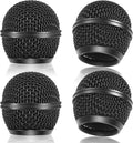 Facmogu 4PCS SM58 Mic Grill Replacement, Microphone Ball Head Mesh Grill | Black Brushed Nickel Replacement Microphone Grille Head | With Inner Foam | Compatible with SM58 SM58S SM58LC BETA58 BETA58A by Facmogu