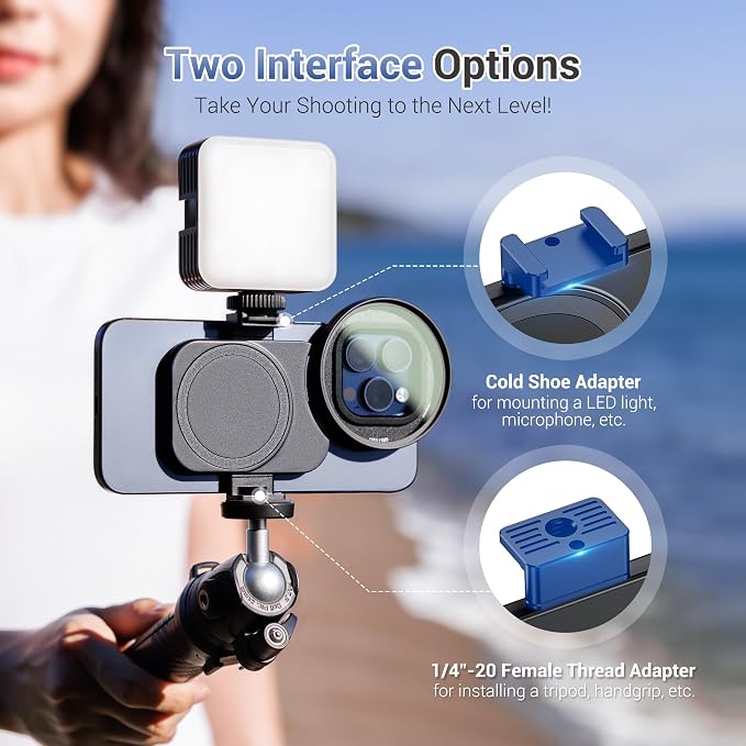 67mm CPL Filter, Lens Filter Adapter Pouch Set for iPhone 16 15 14 Pro Max | iPhone 16 15 14 Pro Pro Max Plus Magnetic Phone Lens Filter Ring with 1/4-2" & Cold Shoe Mount Pull-Out to Fit 17 Pro Max - Image 8