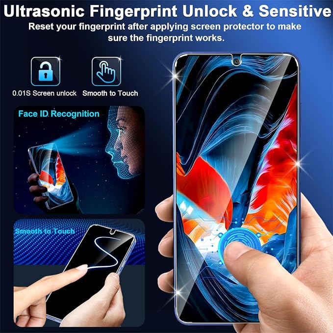 letosan 3 Pack Privacy Screen Protector for Samsung Galaxy S25 FE Tempered Glass + 2 Pack Camera Lens Protector, True 25°Anti Spy, 9H+ Hardness, Fingerprint Unlock, Case Friendly Bubble-Free 6.7Inch - Image 5