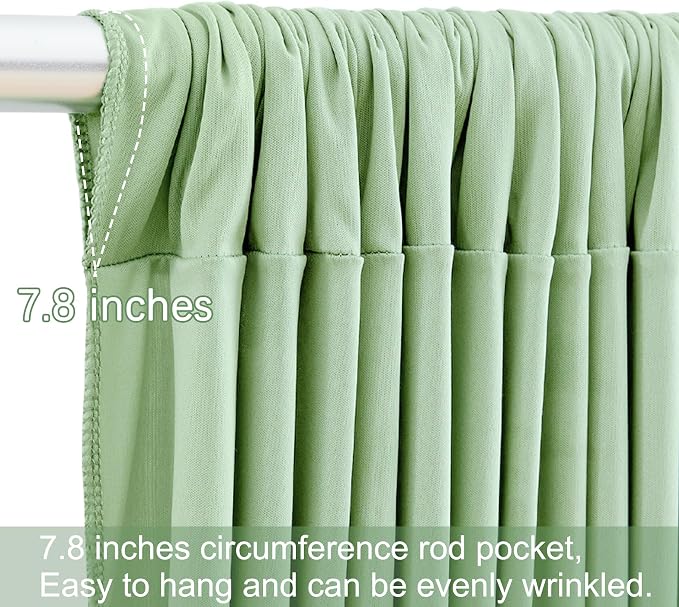 10x12 Sage Green Backdrop Curtains for Wedding Party Wrinkle Free Backdrops Curtain Drapes Fabric Decorations Photo Back Drop Cloth for Baby Shower Photography Stage Reception 5ft x 12ft,2 Panels - Image 7