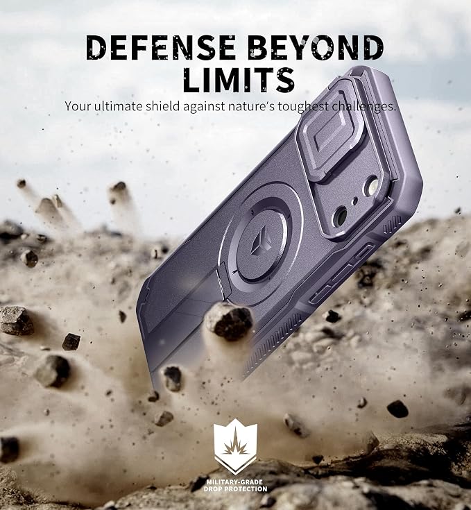 Dexnor for iPhone 17 Pro Max Case, [Built-in Flip Camera Cover & Camera Control Cover & Kickstand], Compatible with MagSafe, Heavy-Duty Rugged Shockproof Magnetic Phone Cover, 6.9 inch Phantom Purple - Image 6