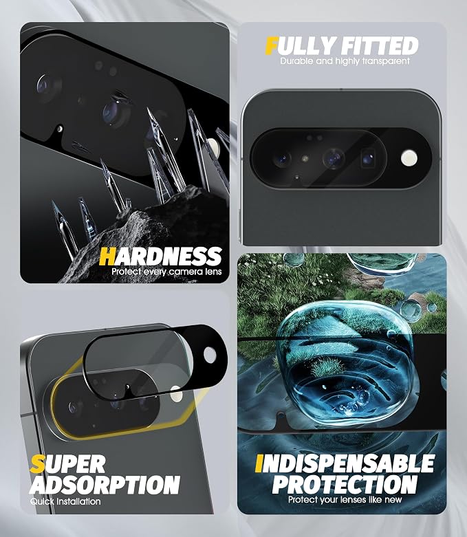 Orzero (5 Pack) Camera Lens Protector for Google Pixel 10, Protector de Cámera Tempered Glass 9H Precise Camera Cutouts Anti-Scratch Does Not Affect Night Shots and Flash - Image 4