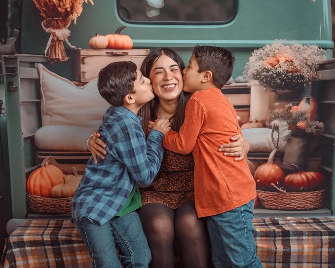 Kate Fall Backdrop Thanksgiving Photo Backdrop Truck Pumpkins Backdrop for Photography,10x8 - Image 3