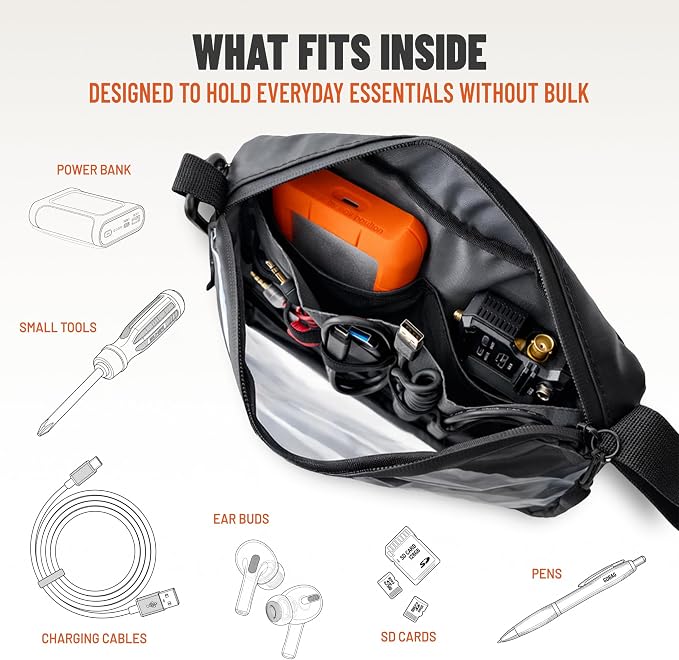 GOBAGS NEO Production Zipper Bags - Electronics & Camera Accessories Bag - Cable organizer, Gear Accessory Pouch, Travel Camera Essentials (Small, Black) - Image 3