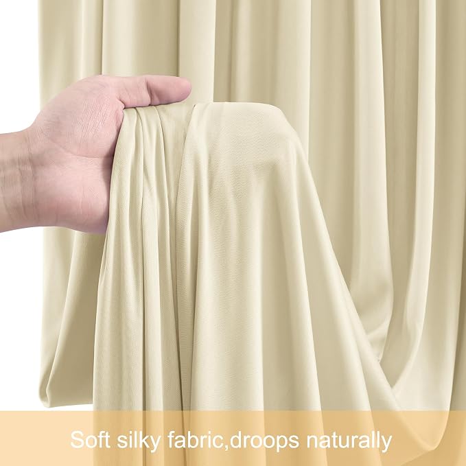 10x12 Backdrop Curtains for Wedding Party Wrinkle Free Beige Backdrops Curtain Drapes Fabric Decorations Photo Back Drop Cloth for Baby Shower Photography Stage Reception 5ft x 12ft,2 Panels - Image 5