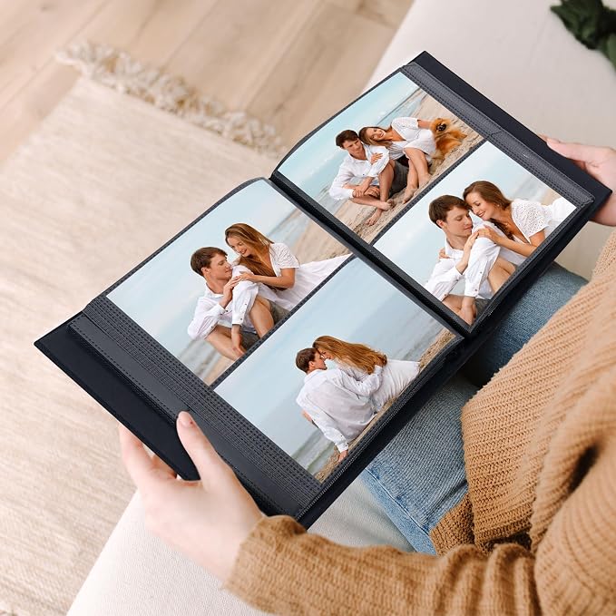 4x6 Slip In Photo Album Holds 200 Pockets Cloth Cover Beige | DIY cover window, Acid free pages, PVC free pockets, Family Travel Wedding, Gift ready - Image 4