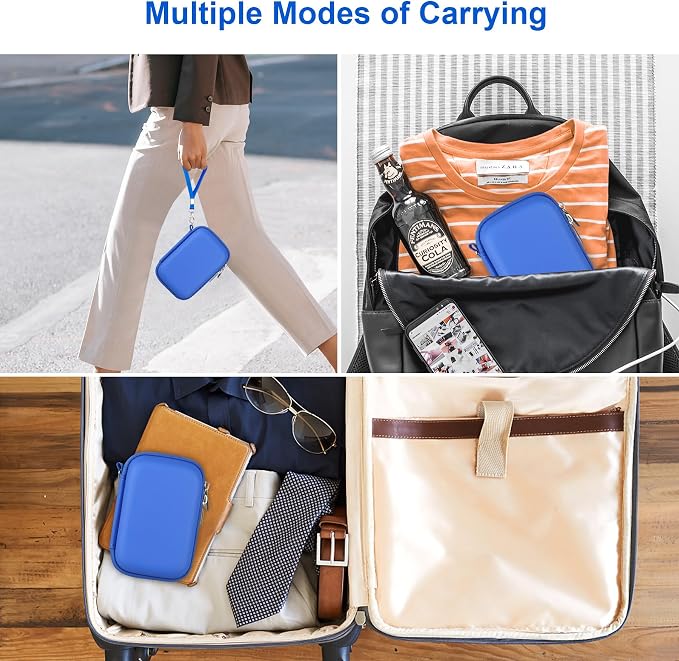 Canboc Carrying Case for CHUZHAO Vintage Mini Digital Camera, Blue | Portable TLR Style Retro Camera Bag, Mesh Pocket fits USB Cable, SD Card, Case Only - Image 3
