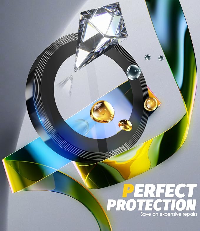 Orzero (2 Sets Camera Lens Protector for Samsung Galaxy Z Fold 8 Ultra, [EZ Install] [Case-Friendly] 9H Tempered Glass CD Pattern Lens Cover, Military-Grade Shockproof, HD Clarity Anti-Glare - Black - Image 5