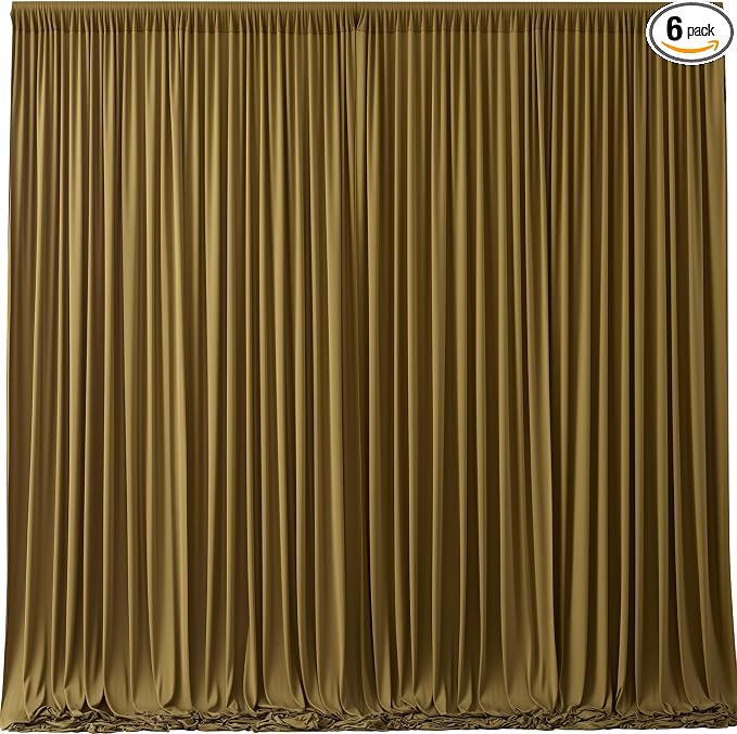 Brown Backdrop Curtains-Wrinkle-Free Polyester Photography Drapes Party Curtain Background for Baby Shower Wedding Decorations- 24 X10FT (Brown) by WishCare