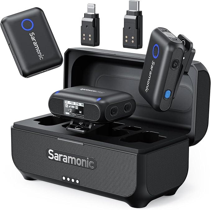 Saramonic BLINK500B2+ Wireless Lavalier Microphone for iPhone/Camera/Android, Detail-Rich Audio, 40h Battery Life, Clip on Wireless Lapel Mic for Live Streaming Video Conference Recording by Saramonic