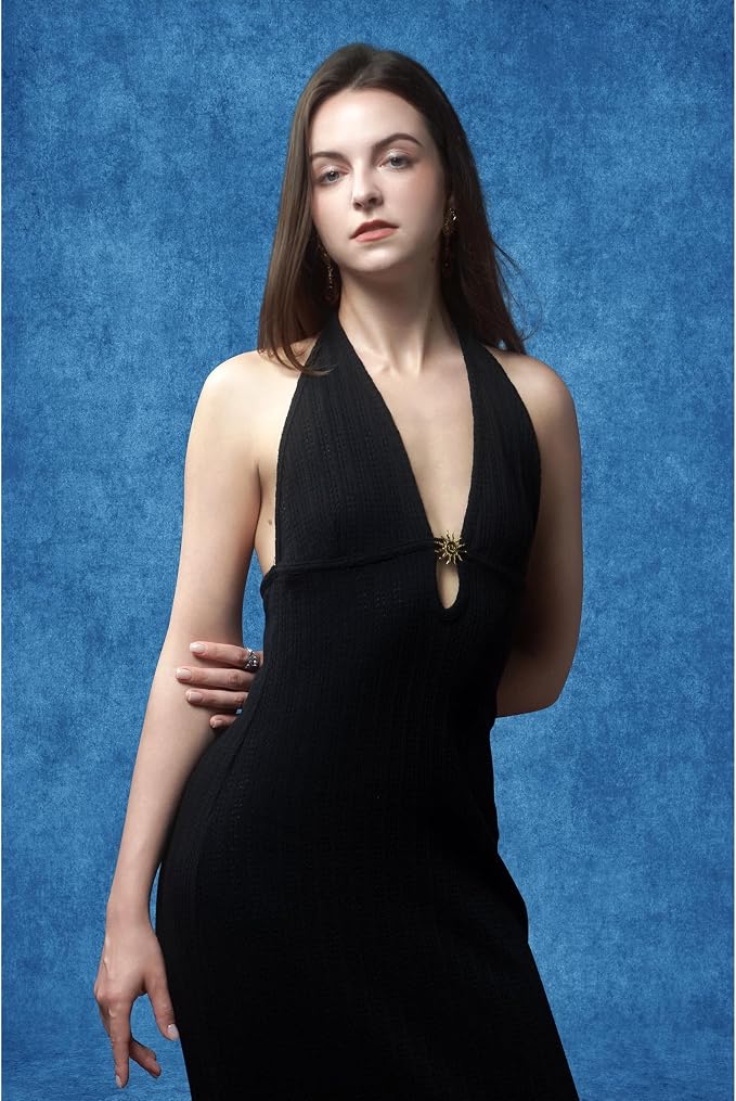 UrcTepics 8×10 ft Blue Fabric Photo Backdrops, Classic Abstract Texture Backdrop for Headshots and Portraits, Vintage Photography Background for Studio and Events. - Image 4