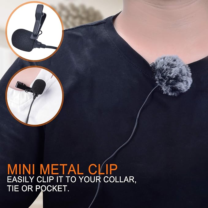 COMICA XLR Microphone CVM-V02O 2 Pack 14.76 fts Phantom Power Omni-Directional Lavalier Lapel Microphone for Canon Sony Panasonic Camcorders Zoom H4n H5 H6 Tascam DR-40 DR-60D DR-70D DR-100 Recorders - Image 5