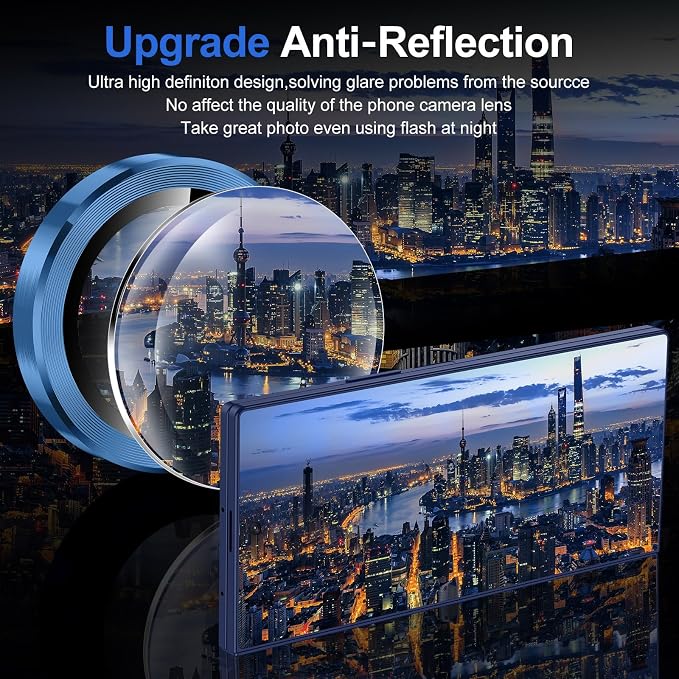 for Samsung Galaxy Z Fold 7 Camera Lens Protector, Individual Metal Ring Tempered Glass Lens Cover, [Strong Adsorption] Scratch Resistant Ultra-Thin HD Clear Lens Cover, 1 Set-Blue Shadow - Image 4