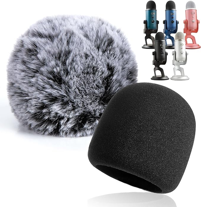 YOUSHARES 2PCS Blue Yeti Pop Filter for Blue Yeti Microphone, Yeti Foam Windscreen with Dead Cat Blue Yeti Mic Cover for Yeti Mic and Blue Yeti Pro USB Microphone by YOUSHARES
