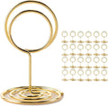 Table Number Holders, 26PCS Place Card Holder, Photo Holder (2" Gold) | Picture Holder, Cards Stand Name Menu Clips, Small Size Table Sign Card Holders for Centerpieces Wedding Birthday Party by Hoewina