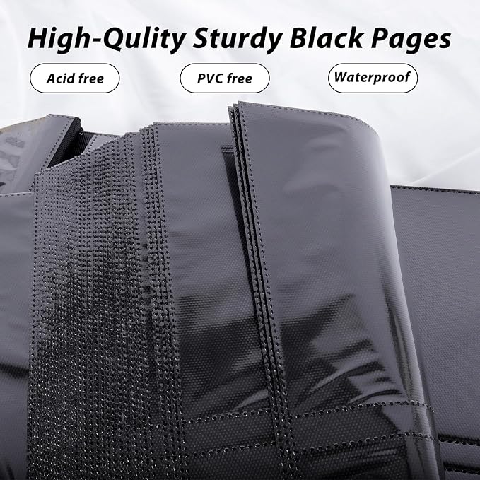 RECUTMS Photo Album 4x6 600 Pockets Large Leather Family Picture Book Beige | Black Pages, Hold 600 Horizontal and Vertical Photos, Travel, Christmas PhotoBook, DIY Front Window, Wedding Baby Memory Book - Image 4