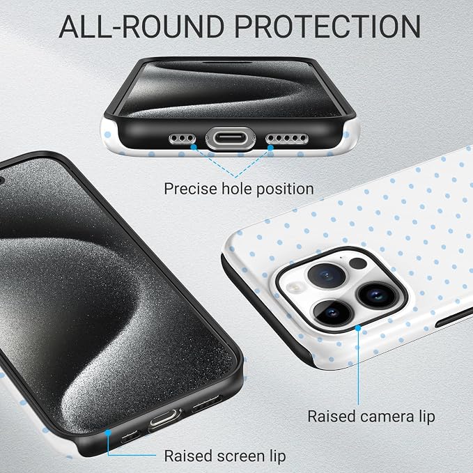 TPU Phone Case for iPhone 16 Pro Max, MagSafe Wireless Charging Compatible, Shockproof Slim Fit Protective Cover with Anti-Yellowing & Raised Camera Protection (Polka dot 3, iPhone 16 Pro Max) - Image 3
