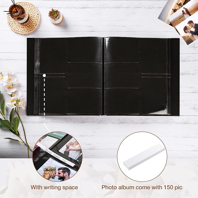 potricher Large Photo Album 4x6 1000 Photos, Leather Cover, Green | Large Capacity Picture Albums with 1000 Horizontal and Vertical Pockets, Photo Book for Family, Wedding, Anniversary, Baby - Image 5