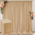 30 ft x 10 ft Wrinkle Free Champagne Backdrop Curtain for Parties, 6 Panels 10ft Polyester Champagne Photo Backdrop Drapes for Graduation Birthday Wedding Party Stage Curtains by Outpain