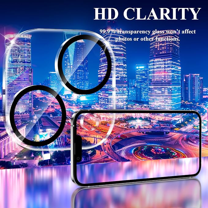 YWXTW [5 Pack Designed for iPhone 13 Camera Lens Protector, for iPhone 13 Mini Camera Lens Protector, Night Shooting Mode, Anti Scratch HD Clear 9H Hardness Tempered Glass - Image 5