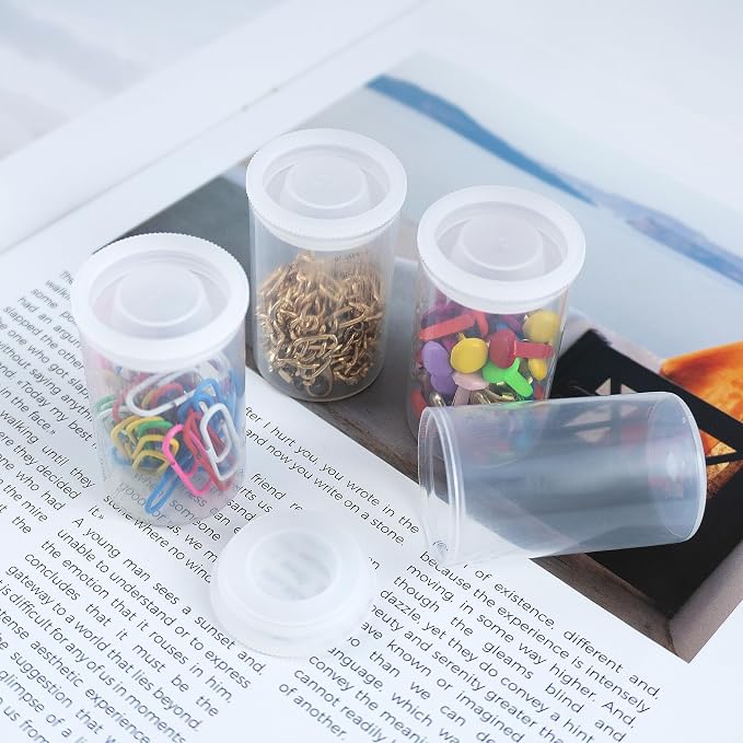 Quacc 12 PCS Film Canisters with Caps, Clear Film Canister for Rockets | Tight Fitting Lid, Sturdy and Reuse, Empty, Plastic Film Canister Case for Science/Art Project, Storage Small Items - Image 5