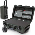 NANUK 935 Hard Case with Cubed Foam and Lid Organizer for Camera & Lenses – Waterproof Protective Equipment Case with Wheels, 22” x 14” x 9” – Dustproof, Carry-On Approved for Most Airlines – Olive by NANUK