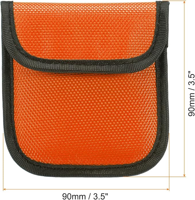 PATIKIL 2 Pcs Lens Filter Case, Camera Filter Case Portable Lens Filter Pouch Photography Fit Camera Bag Coat Pocket Drone for 25mm-58mm, Orange - Image 2