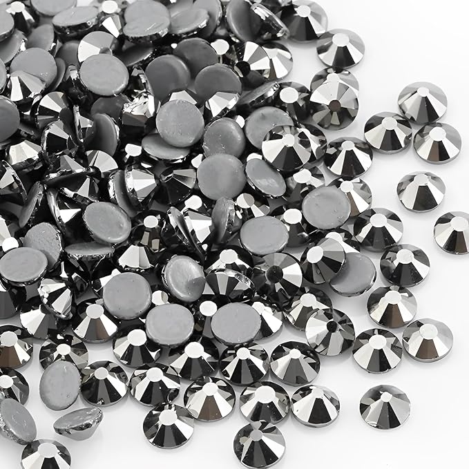 Jollin Hotfix Rhinestones Flatback Crystal Gems 6.4mm SS30, Jet Hematite | 288pcs Hot Fix Crystals Glass Rhinestones for Bedazzling, Crafting, Clothes, Shoes & Accessories DIY Decoration - Image 2