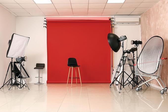 Denny Mfg Seamless Paper Backdrop for Photoshoot, Red, 86 in x 36 ft | Photoshoot backdrop, Matte Finish for Portraits, Product Photos and Video Shoots, with Free Roll Gaffer Tape (2 in x 13 ft) - Image 8